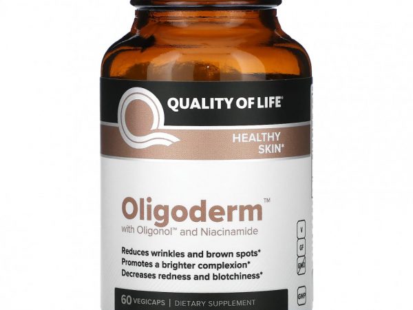 Quality of Life Labs, Oligoderm с олигонолом и ниацинамидом, 60 растительных капсул