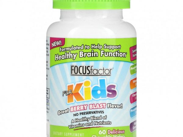 Focus Factor, Добавка для детей «Focusfactor», ягодный взрыв, 60 жевательных пластинок