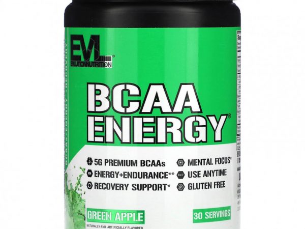 EVLution Nutrition, BCAA Energy, Зеленое Яблоко, 10,2 унций (291 г)