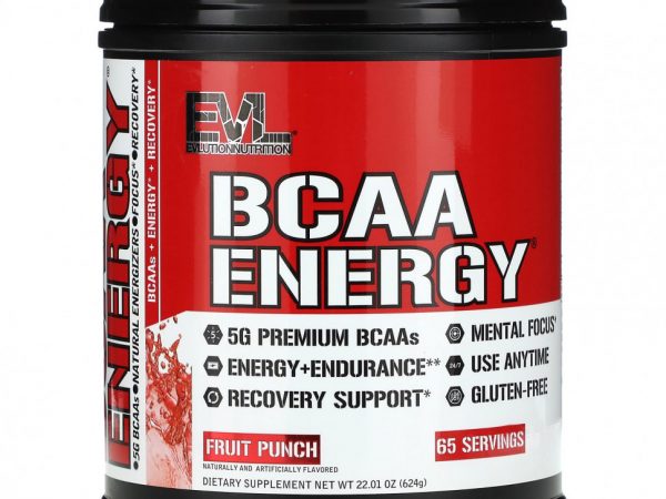 EVLution Nutrition, BCAA Energy, фруктовый пунш, 624 г (22,01 унции)