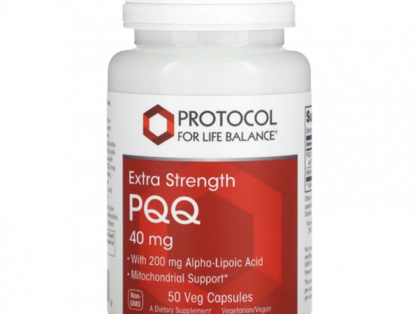 Protocol for Life Balance, PQQ, с повышенной силой действия, 40 мг, 50 растительных капсул