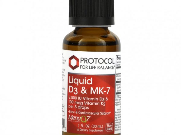 Protocol for Life Balance, Жидкие D3 и MK-7, 30 мл (1 жидк. Унция)