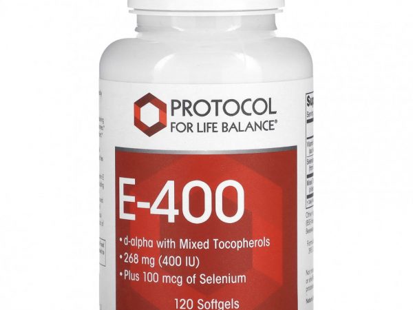 Protocol for Life Balance, E-400, 268 мг (400 МЕ), 120 мягких таблеток