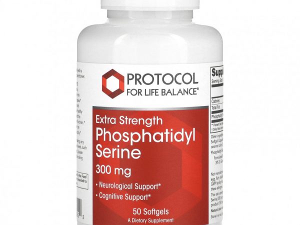 Protocol for Life Balance, Extra Strength, фосфатидилсерин, 300 мг, 50 капсул