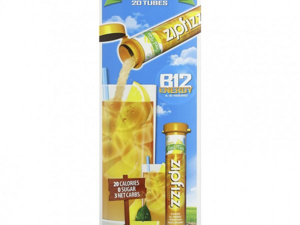 Zipfizz, Чай со льдом, смесь для здоровой энергии с витамином B12, лимоном, 20 тюбиков по 11 г (0,39 унции)