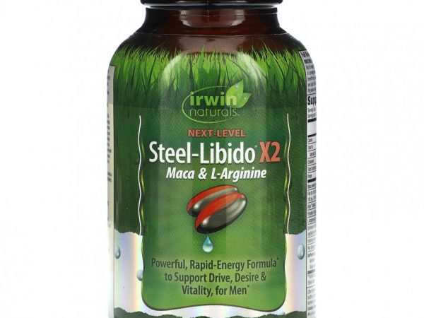 Irwin Naturals, Steel-Libido X2, мака и L-аргинин, 75 желатиновых капсул