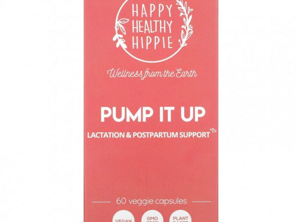 Happy Healthy Hippie, Pump It Up, поддержка лактации и послеродового периода, 60 растительных капсул
