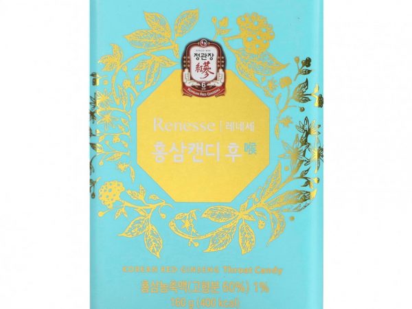 CheongKwanJang, Renesse, корейские конфеты для горла с красным женьшенем, 40 шт., 4 г (0,14 унции)