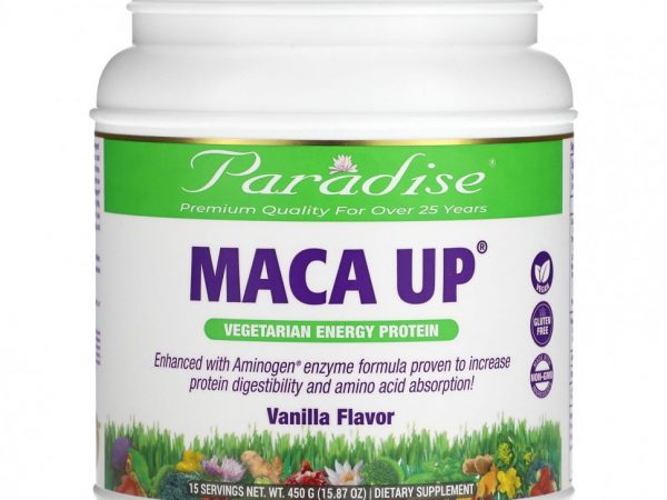 Paradise Herbs, Maca Up, Vegetarian Energy Protein, Vanilla, 15.87 oz (450 g)
