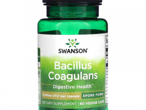 Swanson, Bacillus Coagulans, 6 млрд КОЕ, 60 растительных капсул