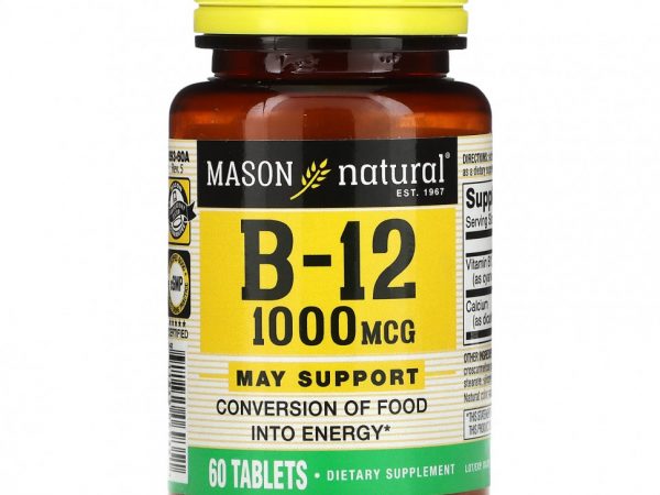 Mason Natural, Витамин B12, 1000 мкг, 60 таблеток