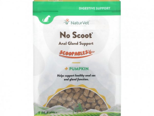 NaturVet, No Scoot для поддержки анальных желез, мерные ложки + тыква, для собак, бекон, 45 мерных ложек, 315 г (11 унций)