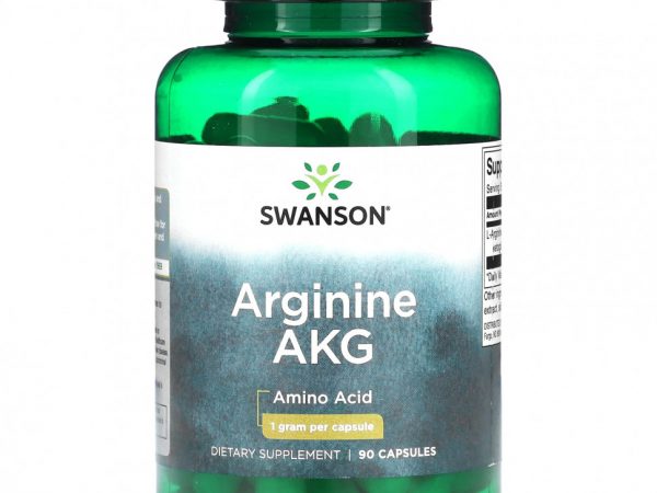 Swanson, Аргинин AKG, 1 г, 90 капсул