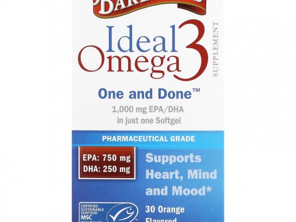 Barlean's, Ideal Omega 3, апельсин, 30 мягких таблеток