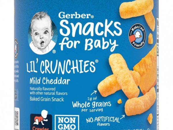 Gerber, Snacks for Baby, Lil 'Crunchies, снек из запеченного зерна, от 8 месяцев, мягкий чеддер, 42 г (1,48 унции)