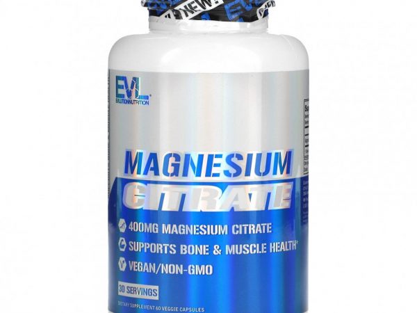 EVLution Nutrition, Magnesium Citrate, 200 mg, 60 Veggie Capsules