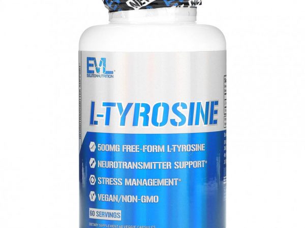 EVLution Nutrition, L-тирозин, 500 мг, 60 растительных капсул