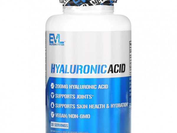 EVLution Nutrition, Гиалуроновая кислота, 200 мг, 30 растительных капсул