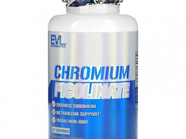 EVLution Nutrition, Пиколинат хрома, 1000 мкг, 30 капсул