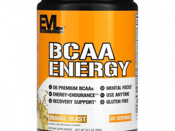 EVLution Nutrition, BCAA ENERGY, апельсиновый сок, 285 г (10,1 унции)