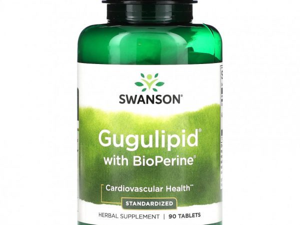 Swanson, Гугулипид с BioPerine, стандартизированный, 90 таблеток