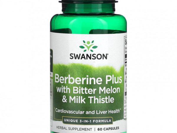 Swanson, Berberine Plus с горькой дыней и расторопшей, 60 капсул
