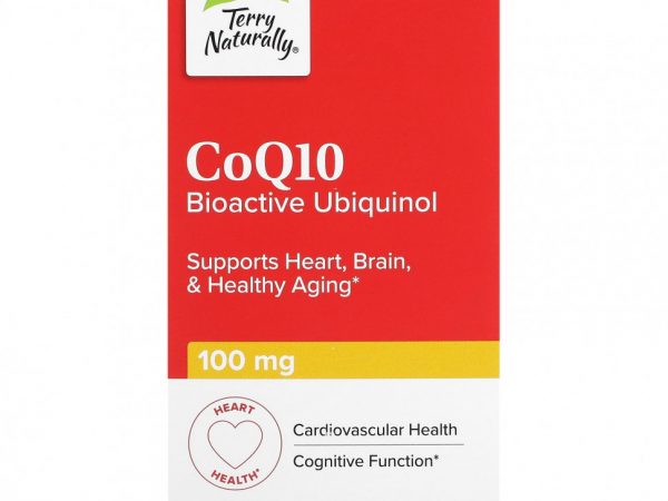 Terry Naturally, CoQ10, биоактивный убихинол, 100 мг, 60 мягких таблеток