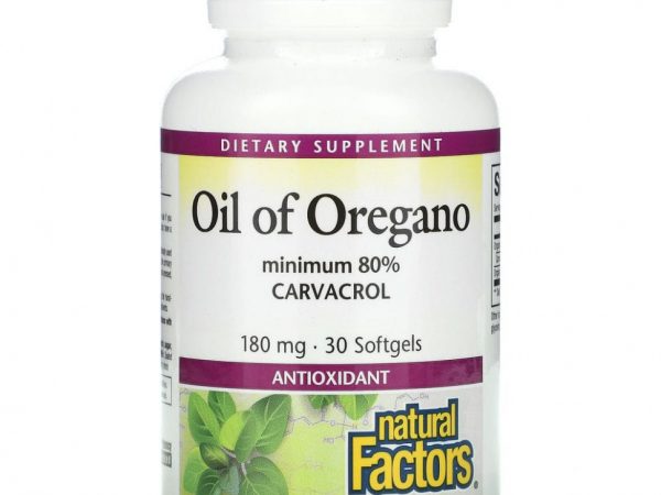 Natural Factors, Масло орегано, 180 мг, 30 мягких таблеток