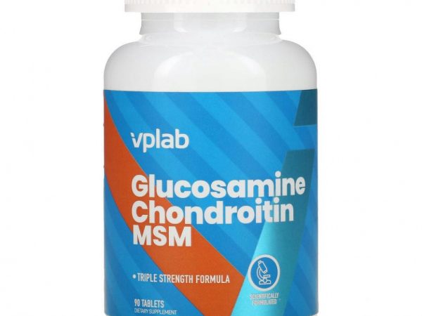 Vplab, глюкозамин с хондроитином и МСМ, 90 таблеток