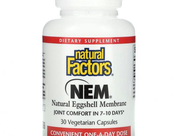 Natural Factors, NEM, натуральная оболочка из яичной скорлупы, 30 вегетарианских капсул