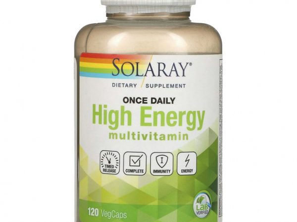 Solaray, Once Daily, Мультивитамины с высокой энергией, 120 вегетарианских капсул