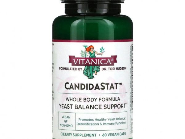 Vitanica, CandidaStat, поддержка баланса дрожжей, 60 вегетарианских капсул
