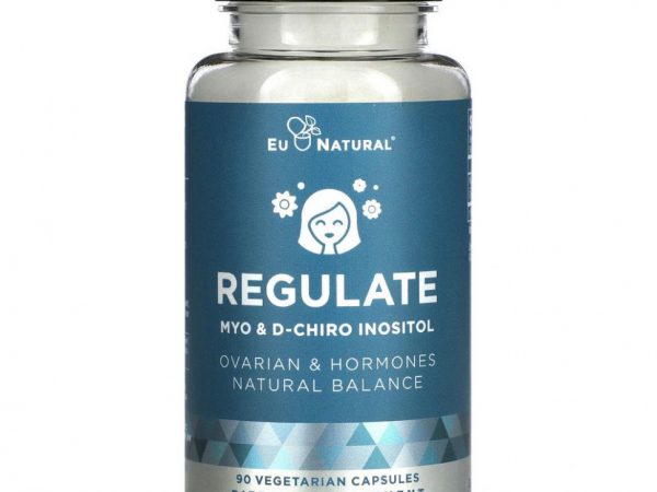 Eu Natural, Regulate, MYO и D-хиро инозитол, 90 вегетарианских капсул