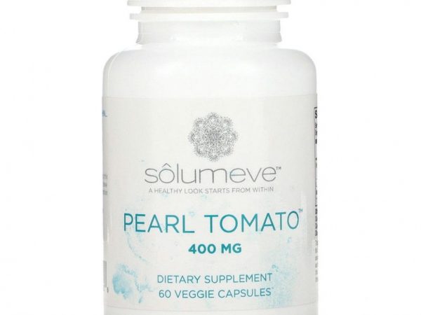 Solumeve, Pearl Tomato, добавка для здоровья кожи, 400 мг, 60 растительных капсул
