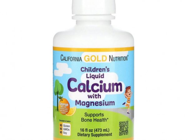 California Gold Nutrition, Жидкий кальций для детей с магнием, апельсин, 473 мл (16 жидк. Унций)