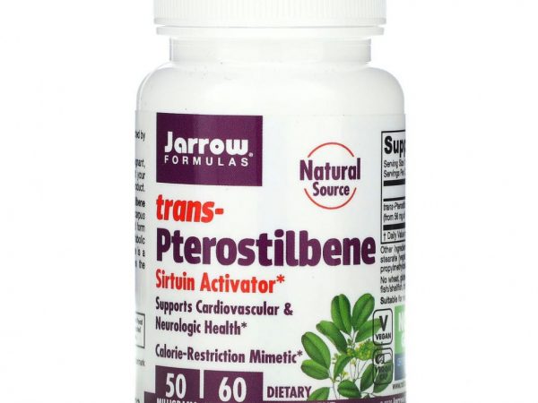 Jarrow Formulas, транс-птеростильбен, 50 мг, 60 растительных капсул