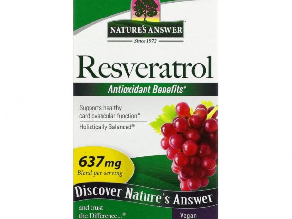 Nature's Answer, ресвератрол, 637 мг, 60 вегетарианских капсул