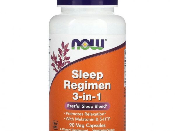 NOW Foods, Режим для сна 3-в-1, 90 растительных капсул