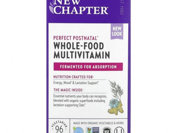 New Chapter, Perfect Postnatal, мультивитамины из цельных продуктов, 96 вегетарианских таблеток