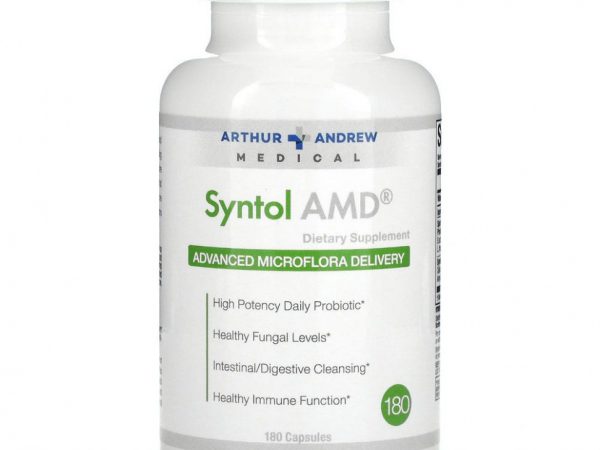 Arthur Andrew Medical, Syntol AMD, Advanced Microflora Delivery, средство для здоровой микрофлоры, 500 мг, 180 капсул