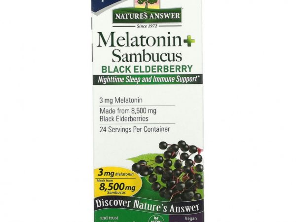 Nature's Answer, Melatonin Sambucus, ночной сон и поддержка иммунной системы, 120 мл (4 жидк. Унции)