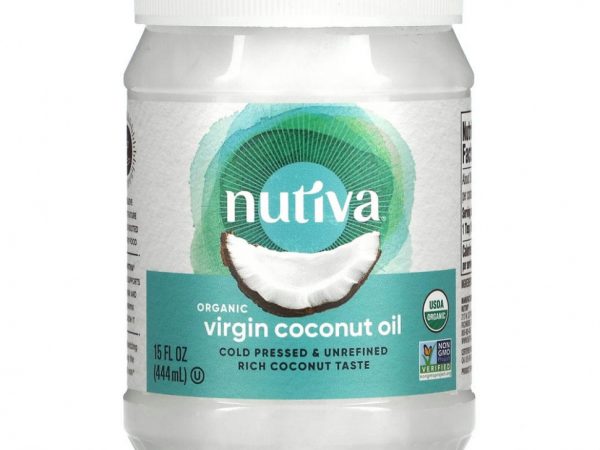 Nutiva, органическое кокосовое масло, первого отжима, 444 мл