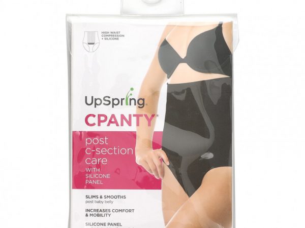 UpSpring, C-Panty, белье с силиконовой вставкой, для ухода после кесарева сечения, черный, размер L/XL, 1 шт.