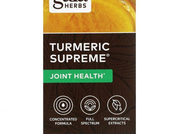 Gaia Herbs, Turmeric Supreme, для суставов, 60 веганских капсул с жидкостью Phyto-Caps