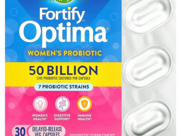Nature's Way, Fortify Optima, пробиотик для женщин, 50 млрд, 30 растительных компонентов с отсроченным высвобождением. капсул