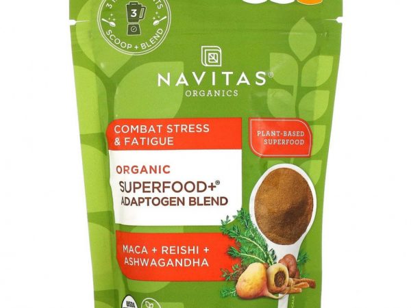 Navitas Organics, Superfood+ Adaptogen Blend, Maca + Reishi + Ashwagandha, 6.3 oz (180 g)