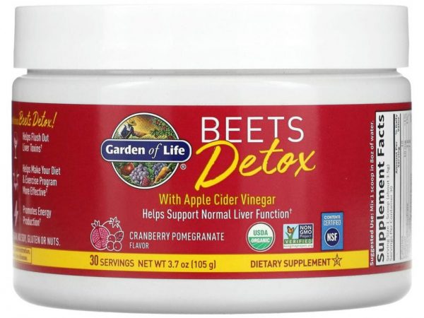 Garden of Life, Детокс-свекла с яблочным уксусом, клюквой и гранатом, 105 г (3,7 унции)