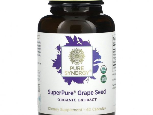 Pure Synergy, Super Pure, виноградные косточки, 60 капсул