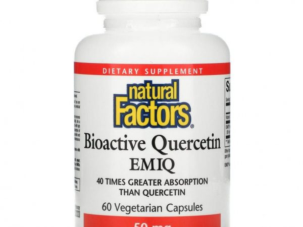 Natural Factors, Биоактивный квертицин EMIQ, 50 мг, 60 капсул в растительной оболочке