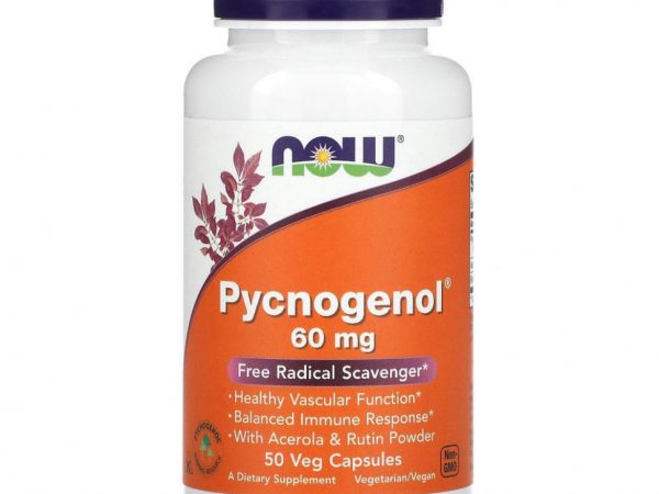 NOW Foods, Pycnogenol (пикногенол), 60 мг, 50 растительных капсул